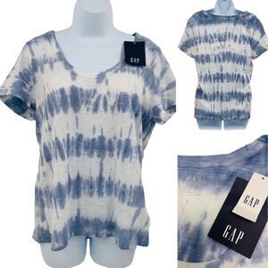 Gap Foreversoft Blue and White Tie Dye T-Shirt